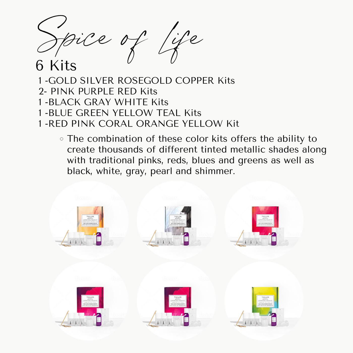 6 Kit Custom Polish Party Pack
